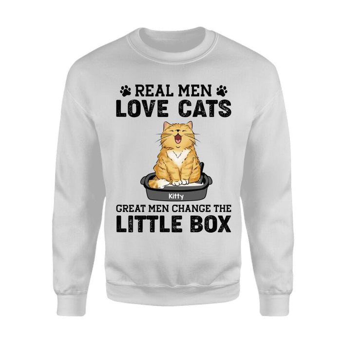 Real Men Like Cat Great Men Change The Little Box Personlaized T-shirt TS-NB2386