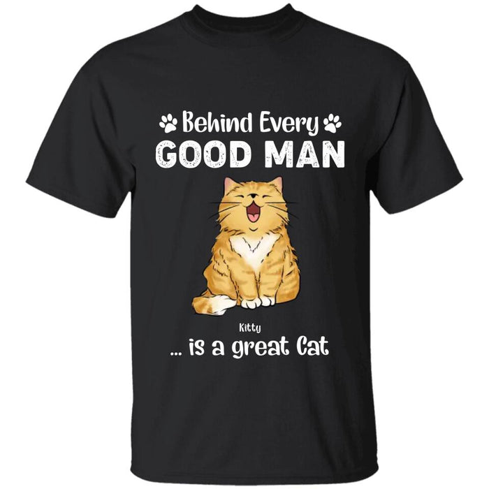 Behind Every Good Man Are A Lot Of Cats Personalized T-shirt TS-NB2372