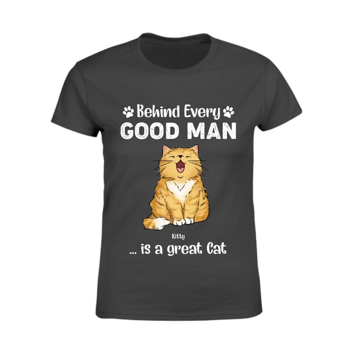 Behind Every Good Man Are A Lot Of Cats Personalized T-shirt TS-NB2372
