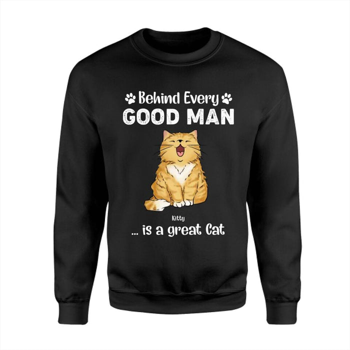 Behind Every Good Man Are A Lot Of Cats Personalized T-shirt TS-NB2372