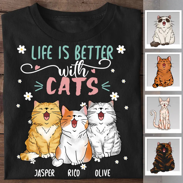 Life Is Better With Cats Personalized T-shirt TS-NB2453