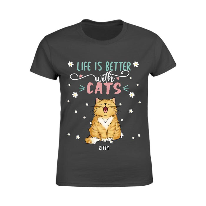 Life Is Better With Cats Personalized T-shirt TS-NB2453