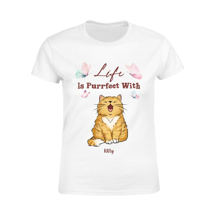 Life Is Purrfect With Cats Personalized T-shirt TS-NB2448