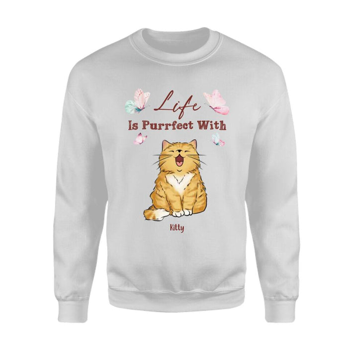 Life Is Purrfect With Cats Personalized T-shirt TS-NB2448