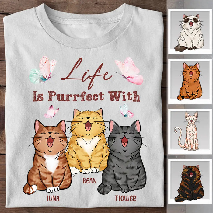 Life Is Purrfect With Cats Personalized T-shirt TS-NB2448