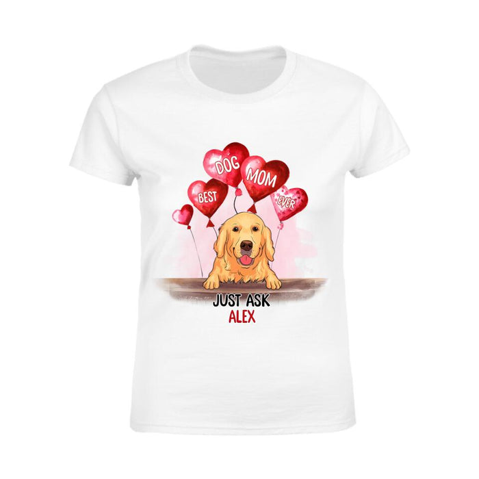 Best Dom Mom Ever Heart Balloon Personalized T-shirt TS-NB2447