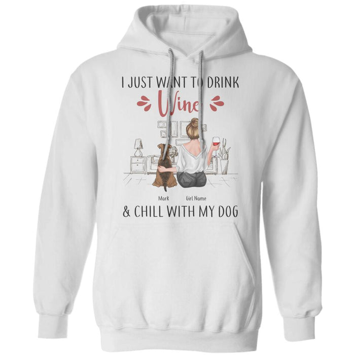 I Just Want To Drink Wine & Chill With My Dogs Personalized T-shirt TS-NB2458