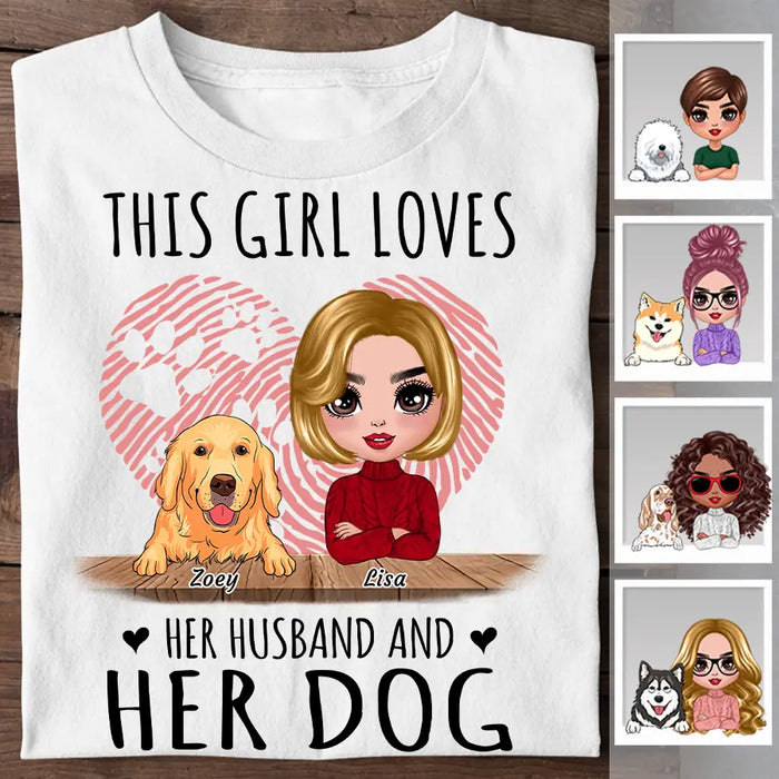 This Girl Loves Her Husband And Her Dog Personalized T-Shirt TS-PT2565