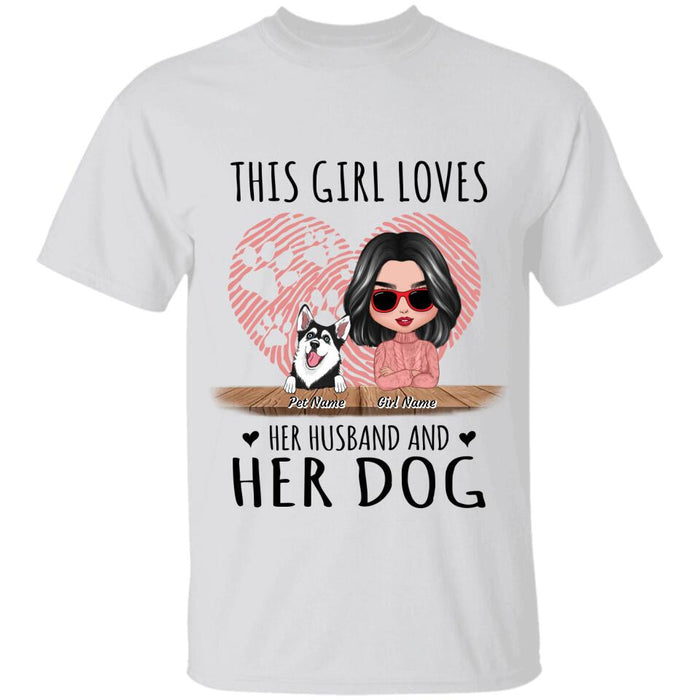 This Girl Loves Her Husband And Her Dog Personalized T-Shirt TS-PT2565