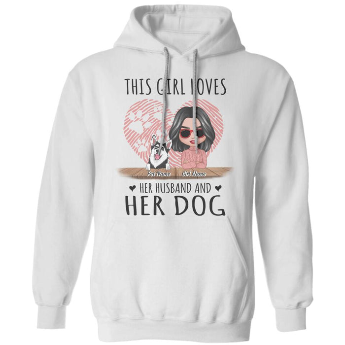 This Girl Loves Her Husband And Her Dog Personalized T-Shirt TS-PT2565