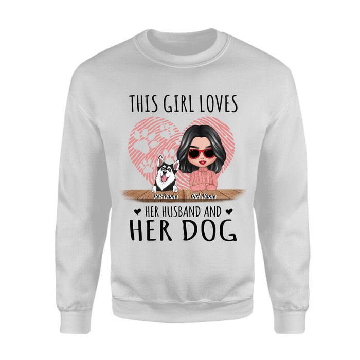 This Girl Loves Her Husband And Her Dog Personalized T-Shirt TS-PT2565