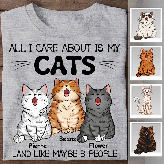 All I Care About Is My Cats And Like Maybe 3 People Personalized T-shirt TS-NB2605