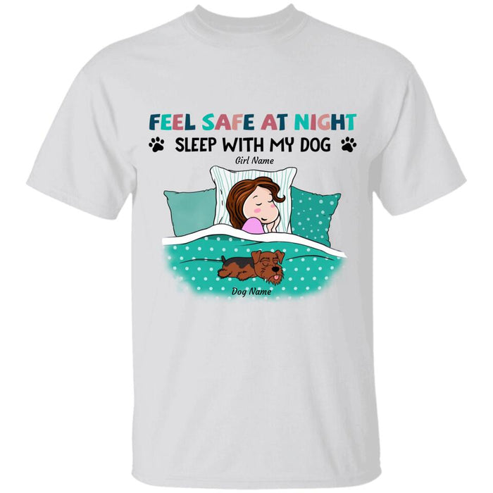 Feel Safe At Night Sleep With My Dog Personalized T-Shirt TS-PT2564