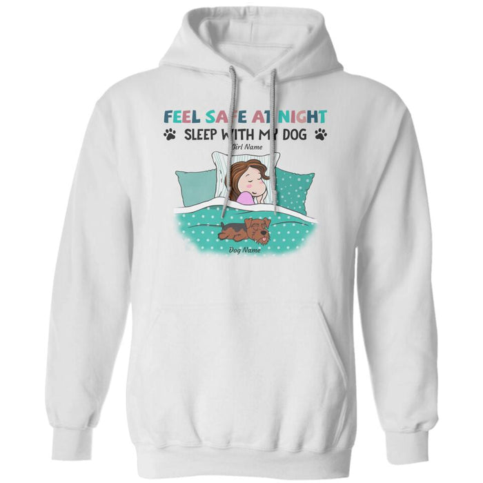 Feel Safe At Night Sleep With My Dog Personalized T-Shirt TS-PT2564