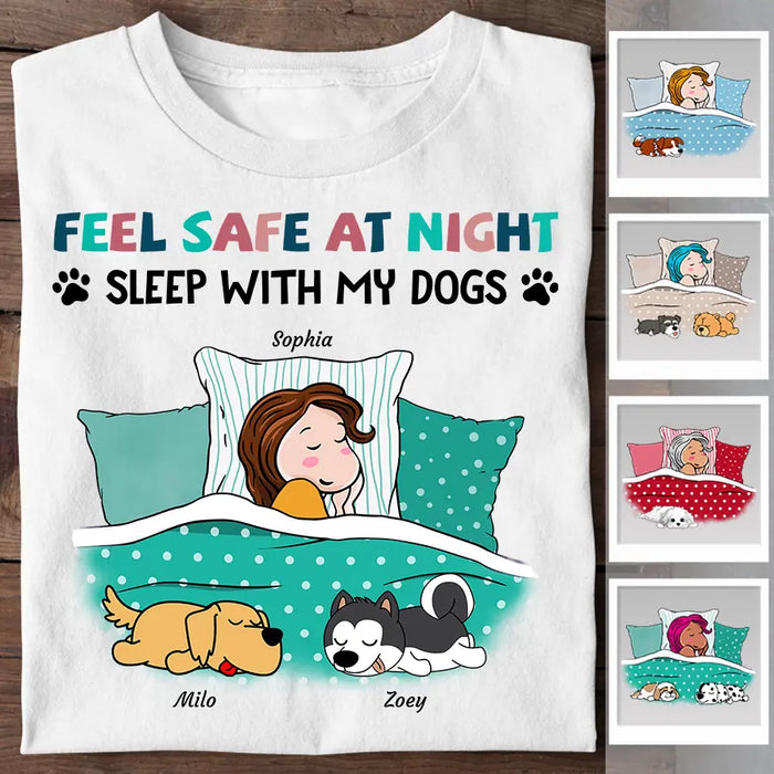 Feel Safe At Night Sleep With My Dog Personalized T-Shirt TS-PT2564