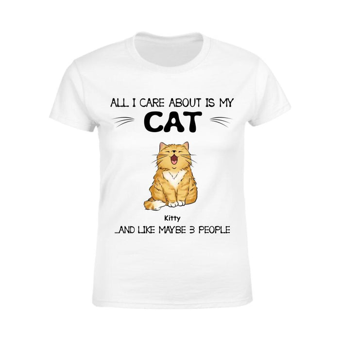 All I Care About Is My Cats And Like Maybe 3 People Personalized T-shirt TS-NB2605