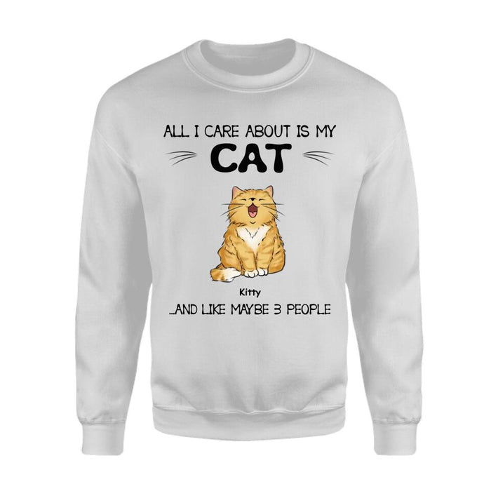 All I Care About Is My Cats And Like Maybe 3 People Personalized T-shirt TS-NB2605