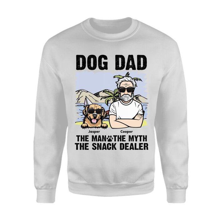 Dog Dad The Man The Myth The Snack Dealer Personalized T-Shirt TS-PT2651