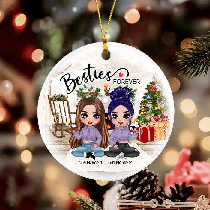 Life is Better With Sisters Personalized Circle Ornament O-NB2039