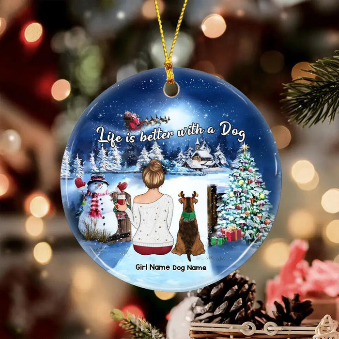Christmas Gate It's Never Just A Dog Personalized Circle Ornament O-NB2033
