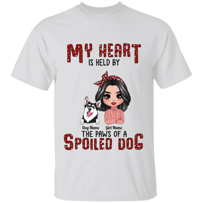 My Heart Is Held By The Paws Of Two Spoiled Dogs Personalized T-shirt TS-NB2656