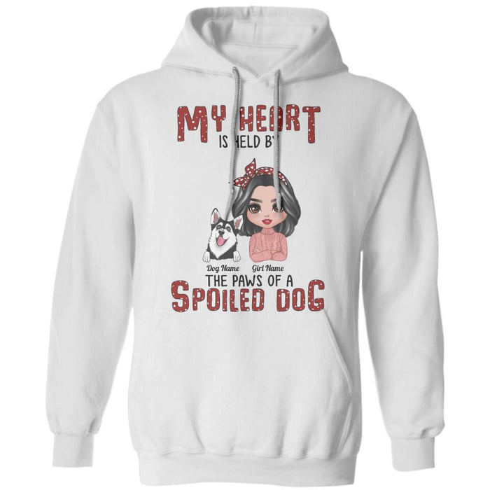 My Heart Is Held By The Paws Of Two Spoiled Dogs Personalized T-shirt TS-NB2656