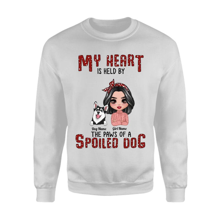 My Heart Is Held By The Paws Of Two Spoiled Dogs Personalized T-shirt TS-NB2656