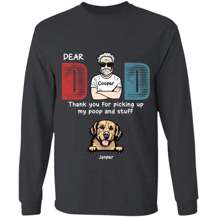 Dear Dad Thank You For Picking Up Our Poop And Stuff Personalized T-Shirt TS-PT2685