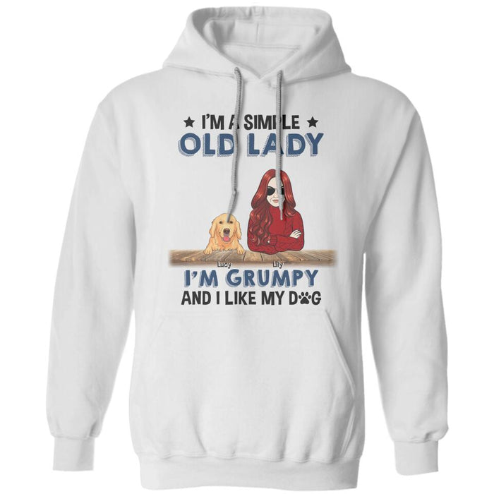 I'm A Simple Old Lady I'm Grumpy And I Like My Dogs Personalized T-shirt TS-NB2630