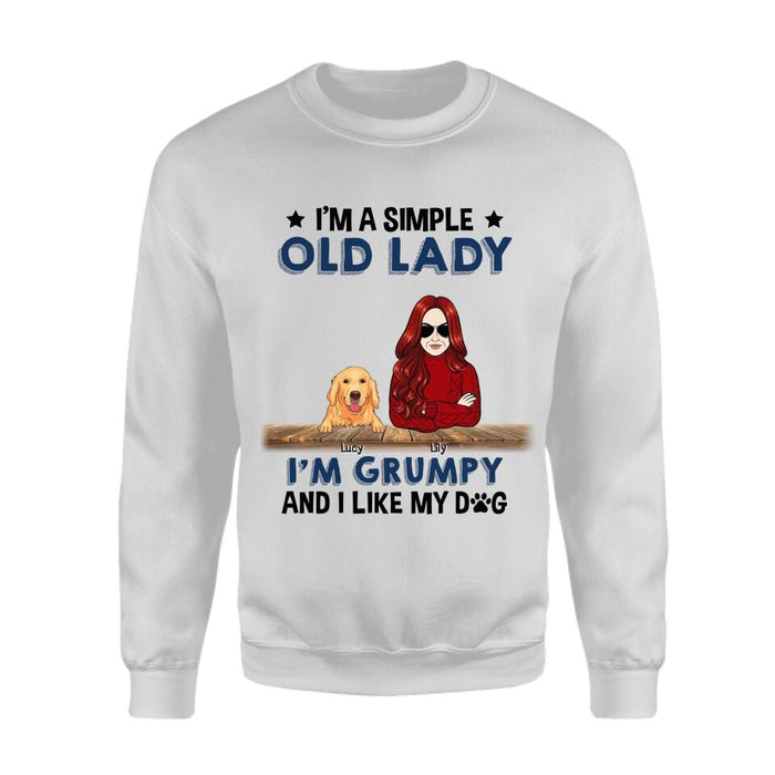 I'm A Simple Old Lady I'm Grumpy And I Like My Dogs Personalized T-shirt TS-NB2630