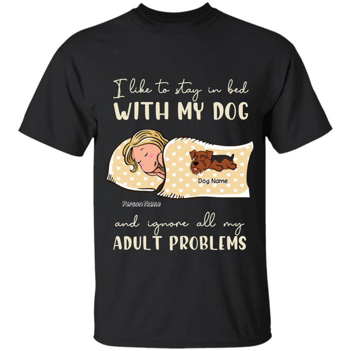 I Like To Stay In Bed With My Dogs Personalized T-shirt TS-NB2645