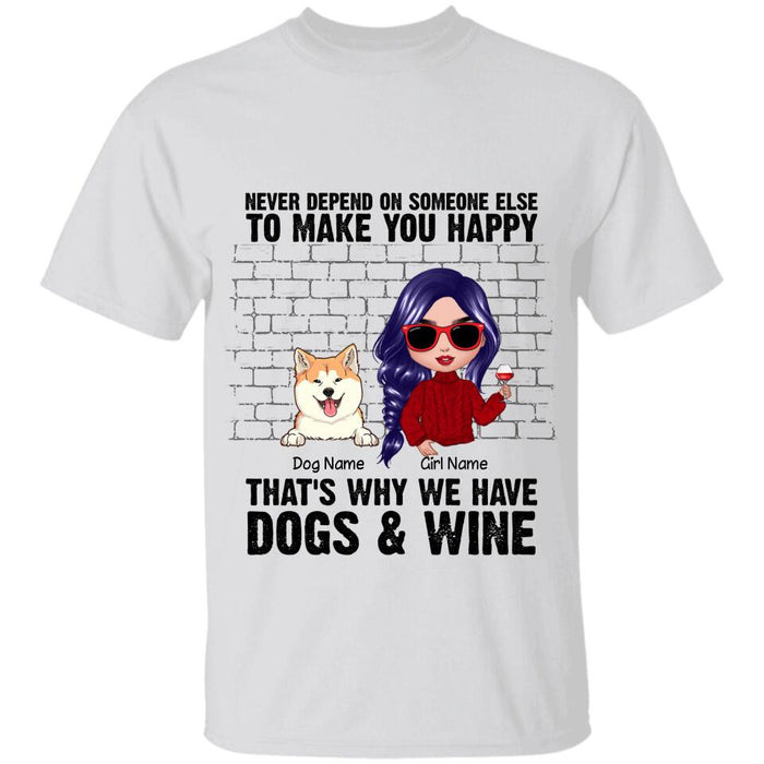 Dogs & Wine Make You Happy Personalized T-shirt TS-NB2544