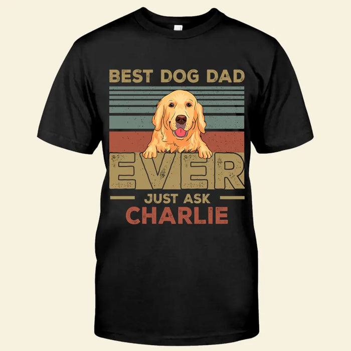 Retro Best Dog Dad Ever Personalized T-shirt TS-NB2248
