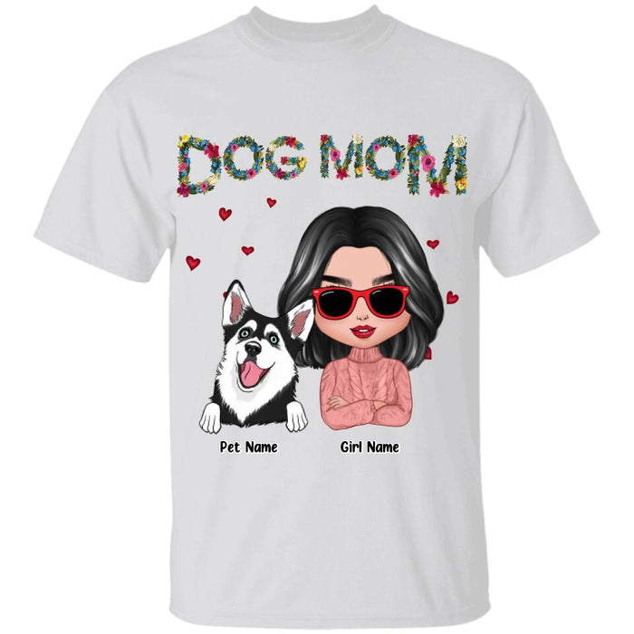 Floral Dog Mom Personalized T-shirt TS-NB2786