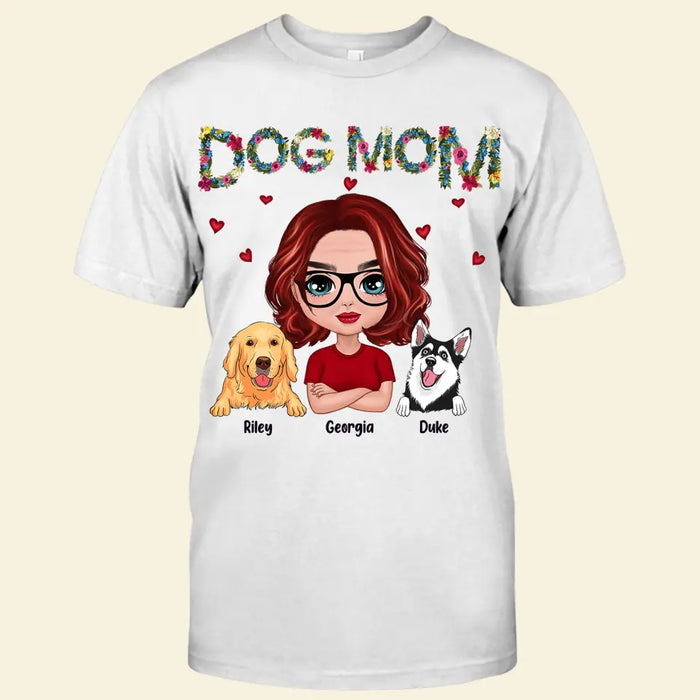 Floral Dog Mom Personalized T-shirt TS-NB2786