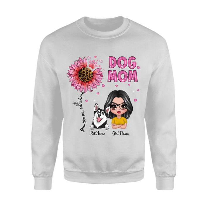 Unique Pink Leopard Dog Mom Personalized T-shirt TS-NB2804