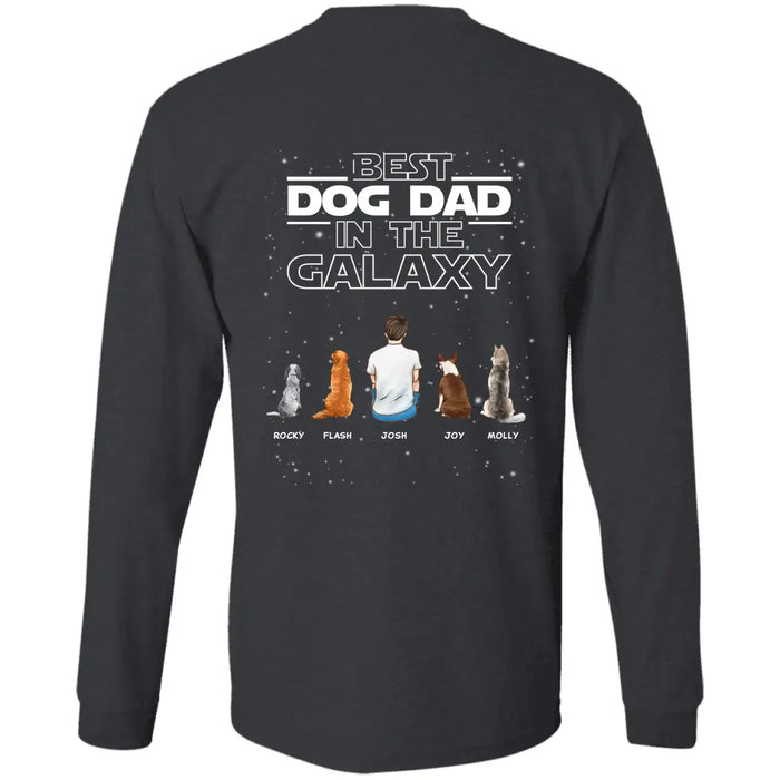 "Best Dog Dad In The Galaxy" man, dog, cat personalized Back T-shirt