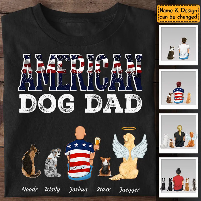 American Dog Dad - Personalized Back T-Shirt TS-TT3244