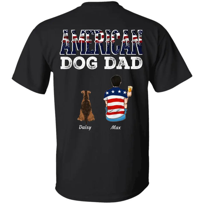 American Dog Dad - Personalized Back T-Shirt TS-TT3244