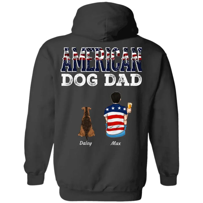 American Dog Dad - Personalized Back T-Shirt TS-TT3244