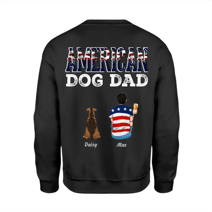 American Dog Dad - Personalized Back T-Shirt TS-TT3244