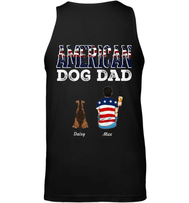 American Dog Dad - Personalized Back T-Shirt TS-TT3244