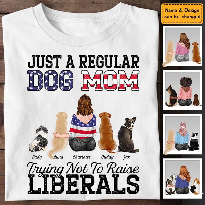 Just A Regular Dog Mom - Personalized T-Shirt -  4th July TS-TT3213