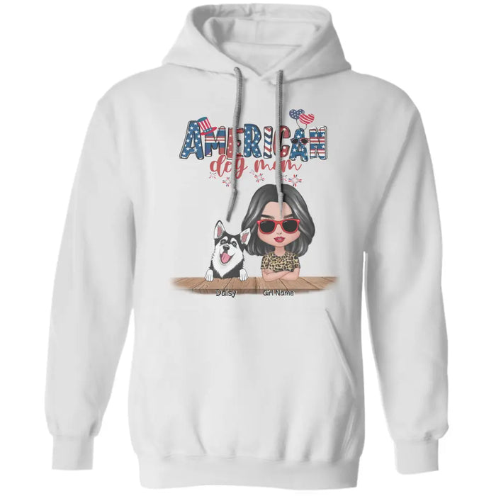 AMerican Dog Mom - Personalized T-Shirt - 4th July TS-TT3226