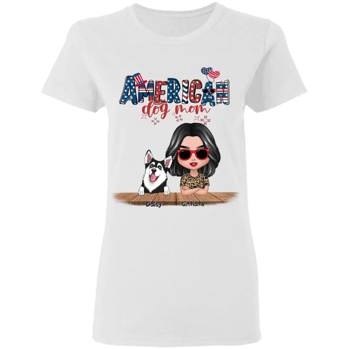 AMerican Dog Mom - Personalized T-Shirt - 4th July TS-TT3226