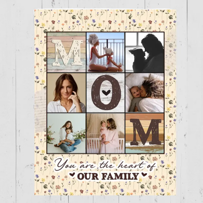 You Are The Heart Of Our Family - Personalized Photo Blanket B-TT3333