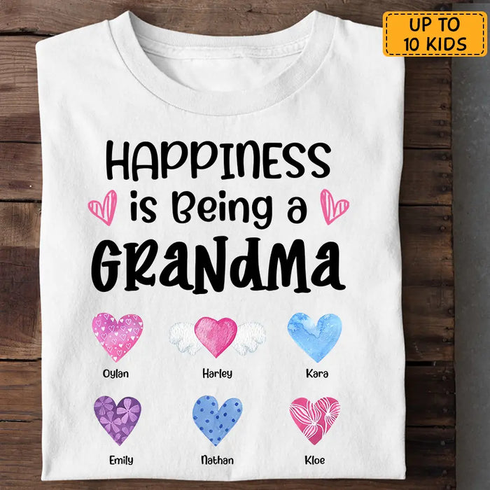 Happiness Is Being a Grandma - Personalized T-Shirt TS-TT3101