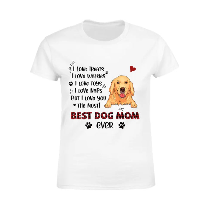 Best Dog Mom Ever  - Personalized T-Shirt TS-TT3381