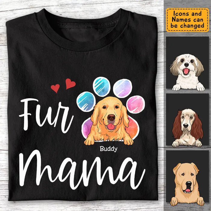 Fur Mama, Dog Mom - Personalized T-Shirt - Dog Lovers TS-TT3409